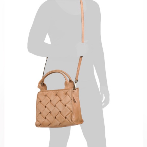 NWT Leather Woven Satchel - Picture 2 of 5